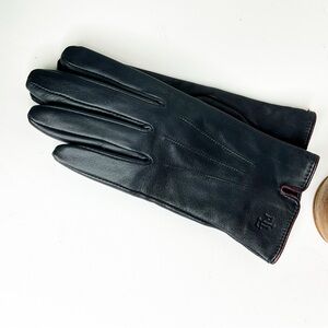 Ralph Lauren Black Leather Gloves Womens Small Classic Winter Gloves